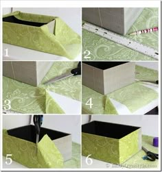 step by step instructions on how to make an origami box with paper and scissors