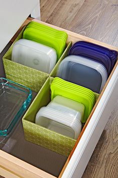 the instagram page on instagram com shows an open drawer with plastic containers in it