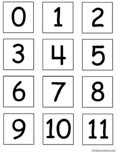 the numbers to 10 are shown in black and white, with one number on each side