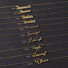 Craft your unique story with our 14K Solid Gold Personalized Name Necklace. This exquisite piece allows you to wear your name or a loved one's with pride, beautifully crafted in luxurious 14K solid gold for a timeless elegance. Each piece is meticulously handcrafted to order, ensuring a truly personal touch to your jewelry collection. Material: Choose Material 14K Solid Gold or 14K Gold Plated Closure: Spring ring Chain style: Cable Style: Minimalist Adjustable Length Please choose the font you Affordable Initials Name Necklace For Birthday, Affordable Initials Name Necklace For Birthday Gift, Luxury Name Necklaces For Gifts, Custom Name Necklace For Her, Cheap Name Necklaces For Birthday, Affordable Personalized Yellow Gold Name Necklace, Affordable Gold Name Necklace For Weddings, Cute Name Necklace As A Gift, Luxury Elegant Name Necklace