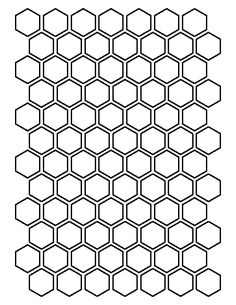 an abstract pattern made up of hexagonals in black and white on a white background