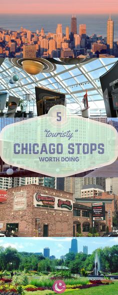 the chicago skyline is shown in this collage with words that read 5 things chicago stops worth doing