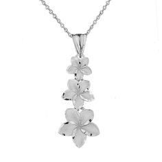 925 Sterling Silver Elegant Plumeria Flower Pendant Necklace Item No.: M388 Metal Type: .925 Sterling Silver With Stamped 925 Metal Color: Silver. Finish: High-Polished. Measurement: Height Including Bail: 1.1 In (27.9 Mm) Width: 0.35 In (9.0 Mm) Rolo Chain Length: Available In 16", 18", 20", 22". Hawaiian Plumeria, Necklace White Gold, Floral Pendant Necklace, Plumeria Flowers, Viking Pendant, Dangle Necklaces, Floral Pendant, Flower Pendant Necklace, Necklace White