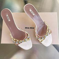 Miu Miu Heels, Hak Tinggi, Pretty Heels, Dr Shoes, Vintage Heels, Fancy Shoes, Cute Heels, Fame Dr, Girly Shoes