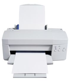 a white printer sitting on top of a table