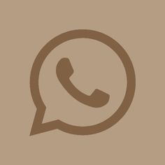 a brown phone icon with the text whatsapp on it in a speech bubble