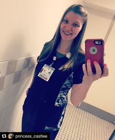 Even though she was working on her birthday,  @princess_castlee had a great smile in her new "grace, Exclusvely at allheart" scrubs featuring the abstract side print. #ahscrubsinaction #scrubs #scrubstyle Happy Birthday Princess, Great Smiles, Birthday Princess, Happy Birthday