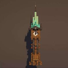 the statue of liberty is made out of legos and has a clock on it