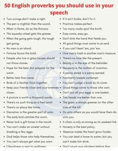 a poster with the words 50 english proves you should use in your speech