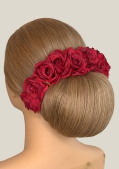 Our signature Rose Blooms are perfects for Brides and Bridemaids too.- Gajra is made to go all the way round the bun approximately 38cm- Half Gajra is approximately 18cm which would fit from ear to ear.- The Blooms can be easily fixed into your hair style by your hair stylist or yourself. - They can also be moulded into the shape you require and can also be stacked (we would recommend two at the most).- Our Blooms are carefully spritzed with scent to make them seem as real as possible.- Design a The Bun, Rose Hair, Blooming Rose, Wedding Looks, Hair Piece, Red Rose, Bridal Looks, All The Way, Red Roses