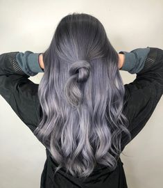 Ashgray Ombre Hair, Ash Blue Hair Color Highlights, Steel Blue Hair, Ashy Grey Balayage, Ashy Blue Hair, Ashy Brown Hair, Ash Gray Hair Color, Blue Brown Hair