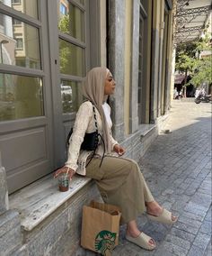 Summer Hijabi, Hijabi Summer Outfits, Muslim Outfits Summer, Hijabi Fashion Summer, Hijabi Summer, Modest Streetwear, Hijab Fashion Summer