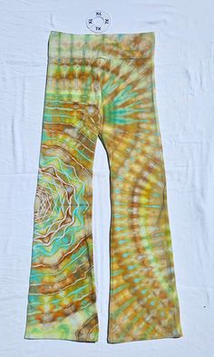 Hand tied and ice dyed yoga pants. 92% Combed Ring Spun Cotton 8% Spandex Ice Dyeing, Womens Pants, Oct 31, Outerwear Women, Mens Bottom, Yoga Pants, Womens Bottoms, Capri Pants, Spun Cotton