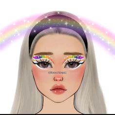 Face Chart Makeup Ideas, Ideas Maquillaje, Makeup Face Charts, Pride Makeup, Cool Makeup Looks, Face Chart, Creative Eye Makeup, Crazy Makeup