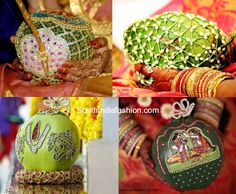 an apple decorated with jewels sits on a table