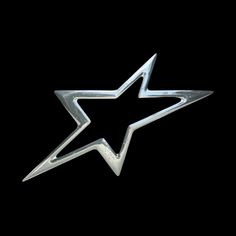 a silver star on a black background