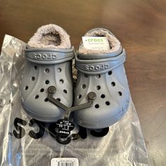 Crocs Baya Lined Clog Size & Toddler Color: Charcoal / Charcoal Brand New With Tags Gray Synthetic Round Toe Clogs, Gray Closed Toe Synthetic Clogs, Gray Synthetic Closed Toe Clogs, Jibbitz Ideas, Crocs Mary Jane, Platform Crocs, Toddler Crocs, Crocs Baya, White Crocs