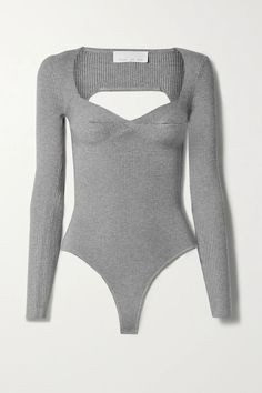 Bodysuit Tops, Grey Bodysuit, Bodysuit Fashion, Work Wardrobe, Clothing For Women, Outfits For Teens, Net A Porter, Leotards, Aesthetic Clothes