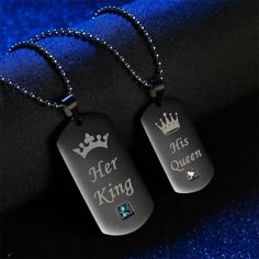 his-queen-her-king-couple-pendant-necklace-04 Necklaces Couple, Her King His Queen, Queen Necklace, Her King, Queen Gifts, Distance Bracelets, His Queen, Bracelet Couple