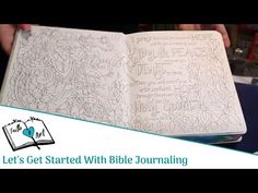 an open bible book with the words let's get started with bible journaling