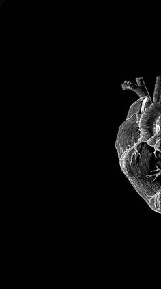 an image of a heart in black and white