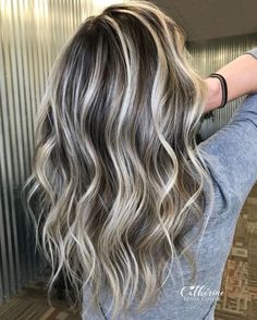 Ashy Cool Blonde Highlights Ashy Cool Blonde, Partial Blonde Highlights, Cool Blonde Highlights, Types Of Hair Color, Warm Brown Hair, Grey Ombre Hair