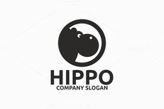 the hipo logo is designed in black and white, with an animal's head inside