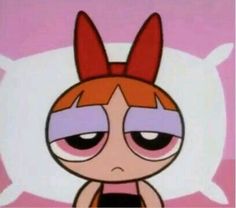 the powerpuff girls cartoon character is frowning