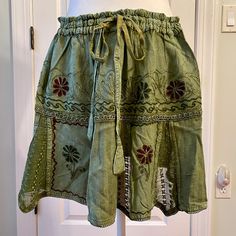 Embellished Mini Skirt - New / Never Worn It Can Fit Size S-M-L , Adjustable String To Fit Your Waist. Cottage Core Outfit Ideas, Fairy Core Top, Cottage Core Outfit, Oc Inspo, Embroidered Skirt, Outfit Aesthetic, Fairy Grunge, Virtual Closet, Fit Inspo