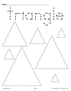 FREE Triangles Tracing Worksheet Shape Worksheets For Preschool, Worksheet For Preschool, Pre K Worksheets, Tracing Worksheets Free, Shape Tracing Worksheets, Triangle Worksheet, Preschool Tracing, Tracing Worksheets Preschool, Free Preschool Worksheets