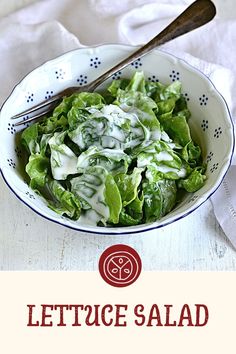 lettuce salad with dressing in a bowl