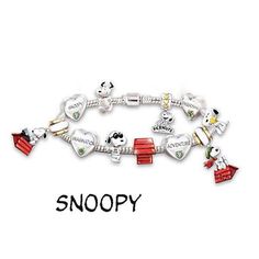 Snoopy Pandora Charms, Snoopy Bracelet, Peanuts Charm, The Peanuts, Bradford Exchange, Pandora Bracelet Charms, Charlie Brown And Snoopy, Peanuts Gang, Snoopy And Woodstock