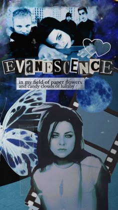 a collage of photos with the words evanesece on it