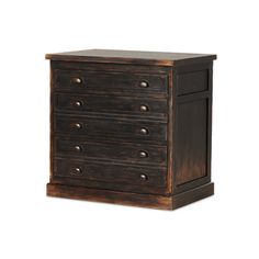 an old wooden chest with three drawers