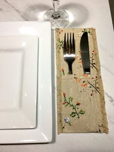 Hello! Here I have a charming country style cutlery holder with a cheerful flower patter. They come in a random pattern, making each one unique, and the securely fringed edges provide a nice frame. I made these from a printed cotton fabric, similar to a fine jute-like fabric,  and they measure  9 and 1/4" long by 3 and  7/8"wide. Random Pattern, Cutlery Holder, Printed Cotton Fabric, Dining Linens, Country Style, Pattern Making, Table Linens, Printed Cotton, Kitchen Dining