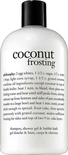 philosophy Coconut Frosting Shower Gel 480ml | BeautyExpert Philosophy Coconut, Body Wash Packaging, Coconut Frosting, Grated Coconut, The Sweet