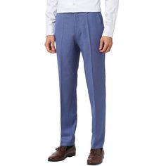 Keep Your Look Sharp With The Slim Tailored Cut, Rich Feel And Brisk Blue-Tone Of These Suit Pants By Hugo Boss. Slim Fit Pants Sit Slightly Below The Waist; Slim Fit Through The Hips And Thighs With A Straight Or Narrow Leg Opening. Flat Front; Finished Hem. Zip Fly With Hook Closure; Belt Loops. Two Front Slant Pockets; Welt Pockets At Back. Fully Lined; Creased. Condition: New With Tags Size: 36w X 32l Color: Bright Blue Material Composition: 100% Virgin Wool Style Number: 50463777 Care: Dry Classic Straight Fit Blue Bottoms, Blue Straight Fit Pants With Tapered Leg, Classic Blue Straight Fit Bottoms, Blue Pants With Straight Fit And Tapered Leg, Blue Tapered Leg Pants With Straight Fit, Spring Blue Bottoms With Straight Fit, Blue Slim Fit Bottoms With Straight Hem, Blue Straight Fit Pants For Spring, Elegant Blue Pants With Straight Hem