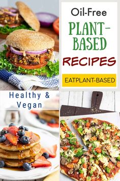 an image of plant - based recipes for healthy and vegan meals