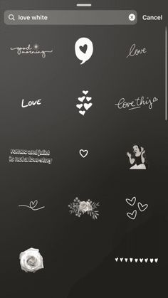 an iphone screen with some stickers on it and the words love written in different languages