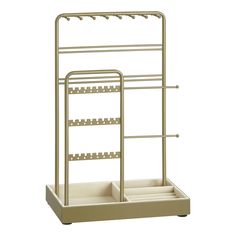 a metal rack with two trays on it