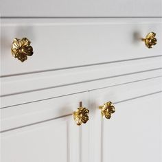 white cabinets with gold handles and knobs