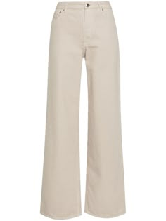 taupe brown cotton denim belt loops at the waist classic five-pocket design wide leg front button fastening Beige Straight Leg Jeans, Apc Clothing, Jeans Png, Wide Leg Black Jeans, Jean Beige, High Waisted Wide Leg Jeans, Zara Basics, Basic Jeans, Tan Jeans