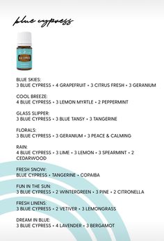 Blue Cypress Diffuser Blend, Cypress Oil Blends, Cypress Essential Oil Blends, Cypress Diffuser Blends, Spruce Essential Oil, Blue Cypress, Diffuser Oils, Oils Essential