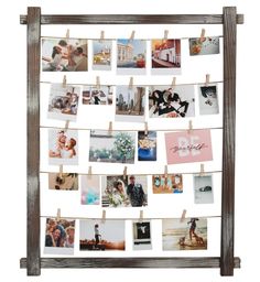 PRICES MAY VARY. [STYLISHLY SHOWCASE YOUR PERSONALITY] Great way to display your photos, Instax, Polaroids, artwork, or Holiday cards, etc. The JackCube Design Photo Display is perfect for dorm rooms, teen room, nurseries, kids rooms, offices, or the control center of your home [TURN YOUR MEMORIES INTO ART] With this dynamic multi-display board you can display small memorabilia, memos, 4x4, 4x6 and 5x7 photos, as well as cards and photo collage along its strings using the included clothespins [U Picture Collage Board, Photo Display Wall, Pallet Pictures, Clip Picture Frame, Photo Wall Display, Collage Board, Display Wall, Rustic Wood Frame, Collage Picture Frames