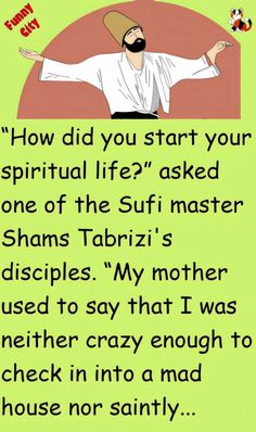 an image of a man with his arms spread out in front of him and the words, how did you start your spiritful life? asked one of the suff