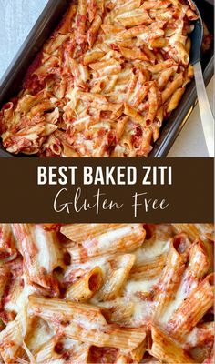 Gluten free baked ziti Gluten Free Baked Ziti, Gluten Free Pasta Bake, Gluten Free Pasta Dinner, Pasta Tomato Sauce, Pasta Tomato, Baked Spaghetti Recipe, Gluten Free Italian