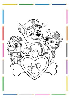 paw patrol coloring pages for kids to print out and color with the paw patrol characters