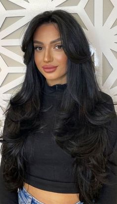 Black Hair Types, Bang Wig, Brown Hair Inspo, Jet Black Hair