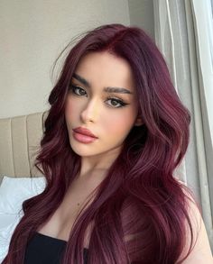 Wine Hair Color, Plum Hair, Hair Color Burgundy, Red Heads, Hair 2024, Burgundy Hair