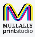 the logo for mullally print studio